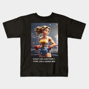 Female Boxing Kickboxing Fighter Kids T-Shirt